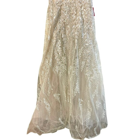 New Mac Duggal Embroidered Sequin Formal Gown Maxi Dress Size 2 - Picture 7 of 10